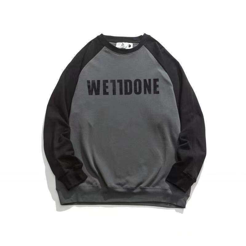 American high street niche couple leisure brand letter print pure cotton simple campus style round neck hoodie trend