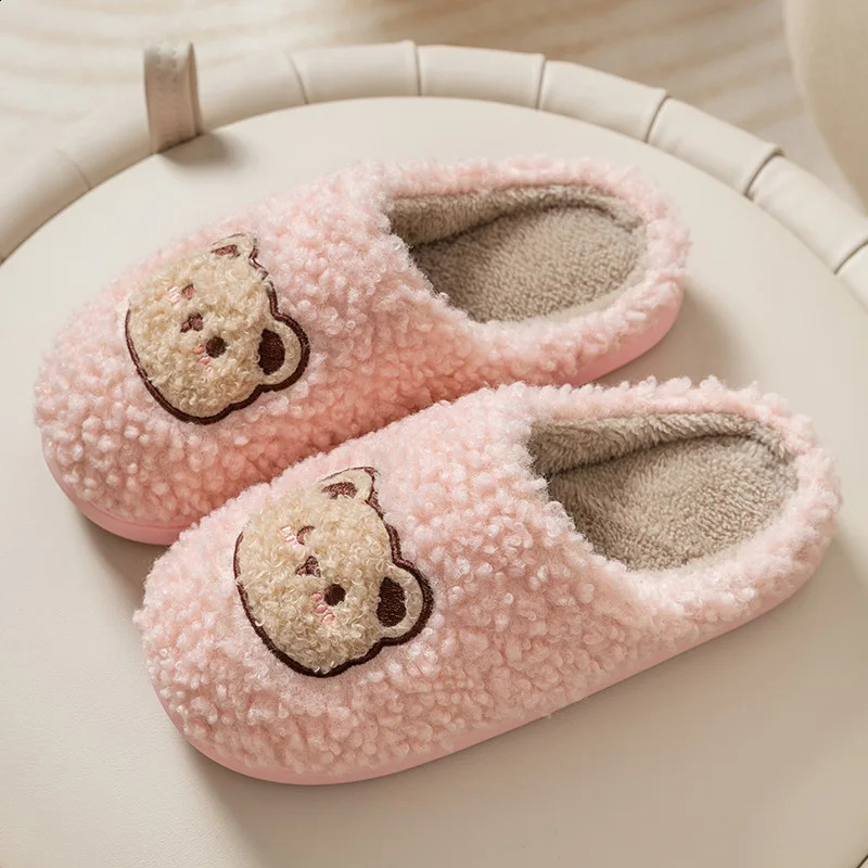 Winter Cotton Slippers for Men and Women Non-slip Warm Couples Comfortable Breathable Home 241223