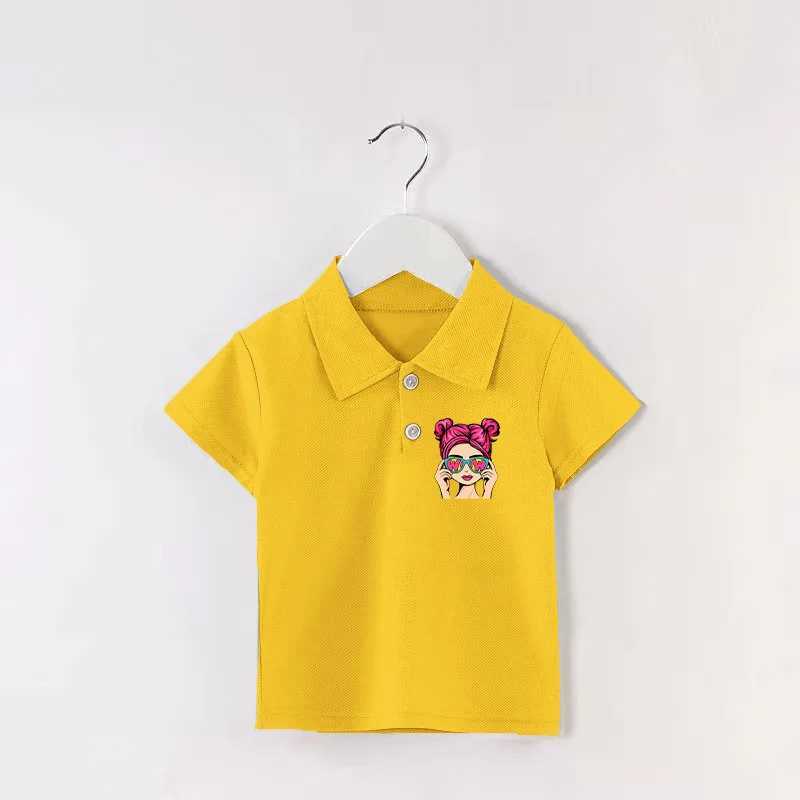 Childrens polo shirts boys and girls short sleeved new loose casual T-shirts girls summer new tops short sleeved casual clothes W241223
