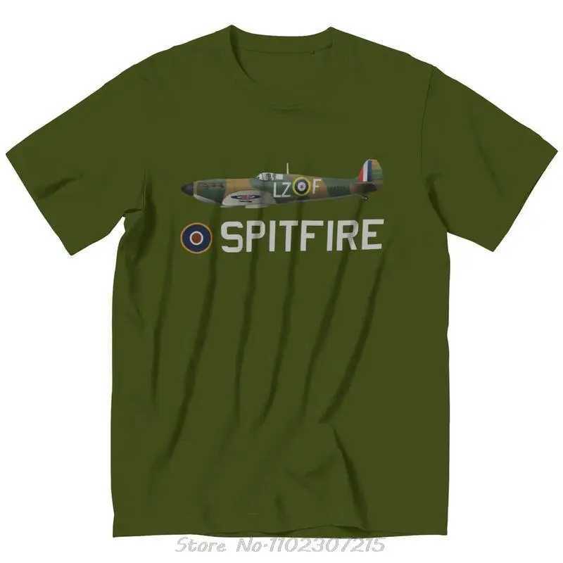 Super Navy Royal Air Force Spitfire Mens T-shirt Fighter Aircraft British T-shirt Cotton T-shirt Mens T-shirt W241223