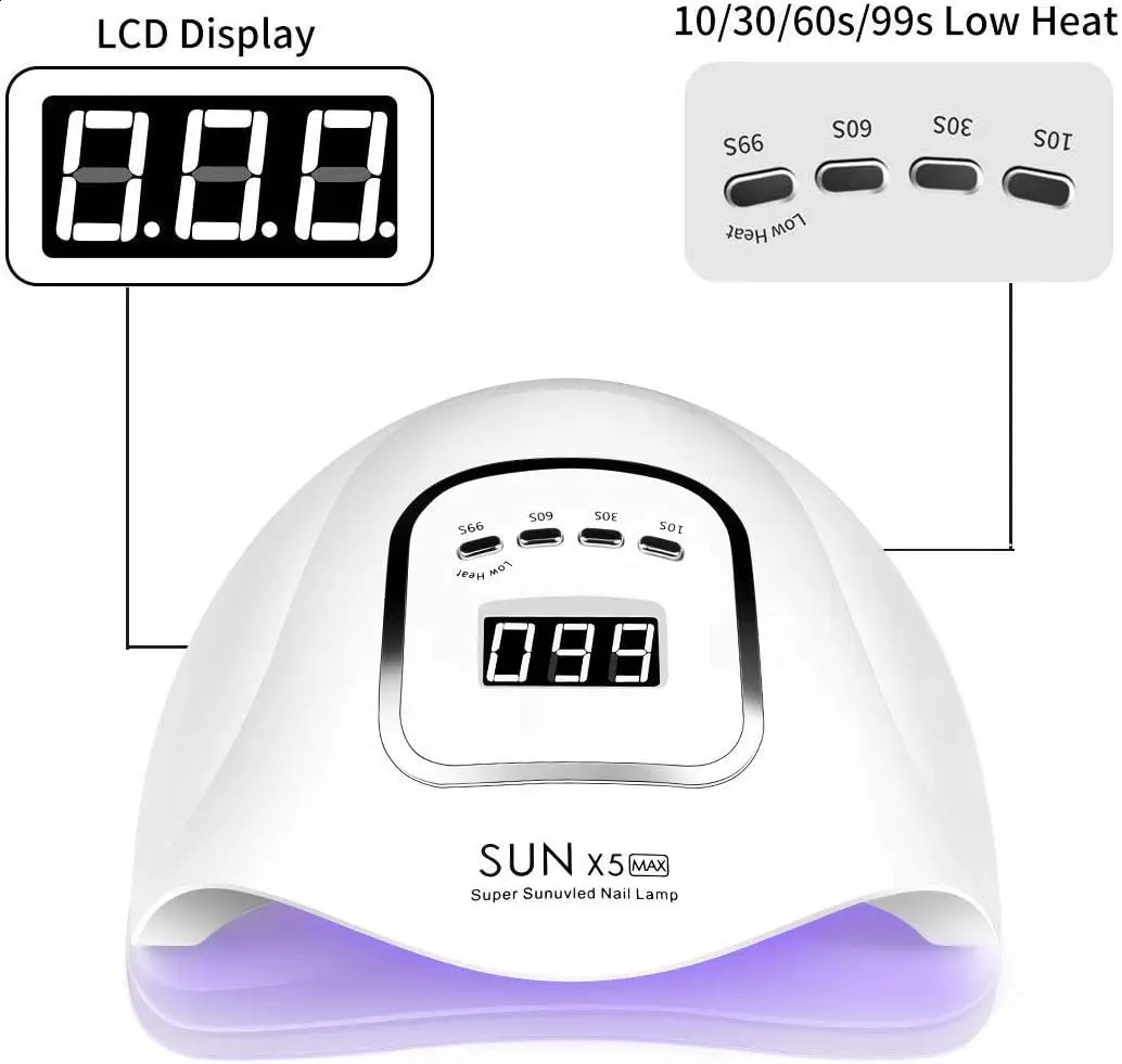 YIKOOLIN UV LED Nail Lamp Professional Nail Dryer Gel Polish Light UV Nail Light with 4 Timer Setting Curing Gel Toe Nails 241224