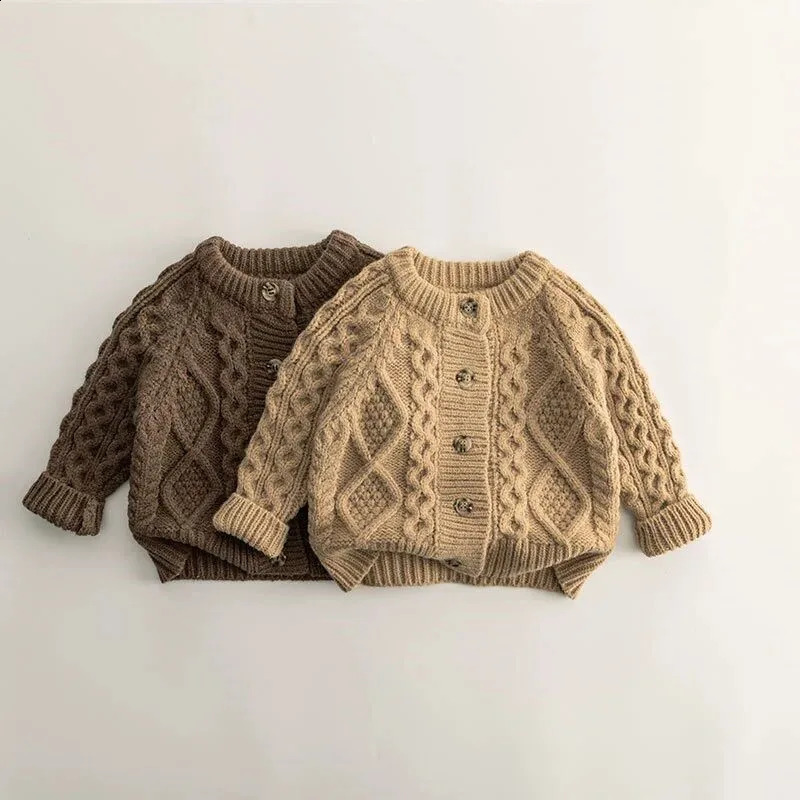 Fashion Baby Girl Boy Knit Cardigan Infant Toddler Child Sweater Autumn Winter Spring Knitwear Coat Baby Clothes 12M-7Y 241223