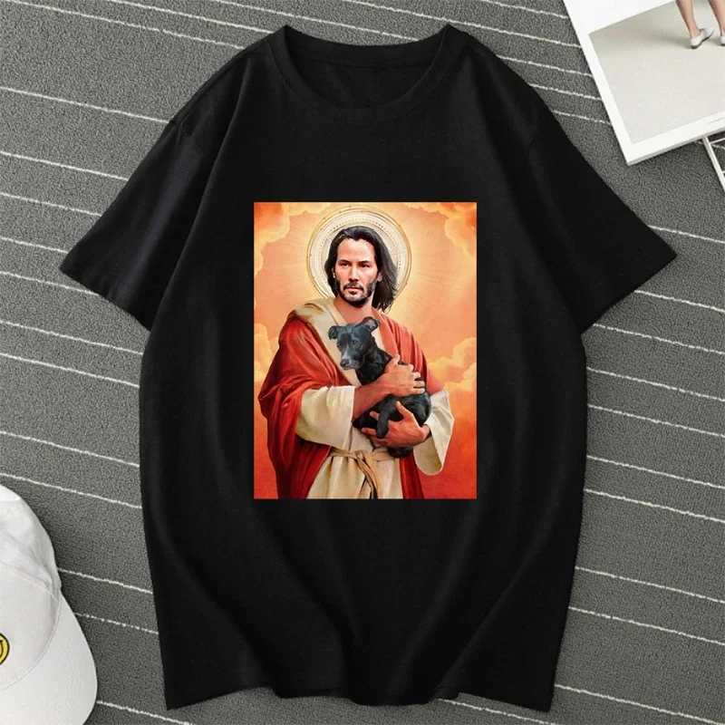 Summer New Classic Action Movie Protagonist John Wick Printed Mens and Womens Simple Fashion T-shirt Harajuku Loose Short Sleeve W241223