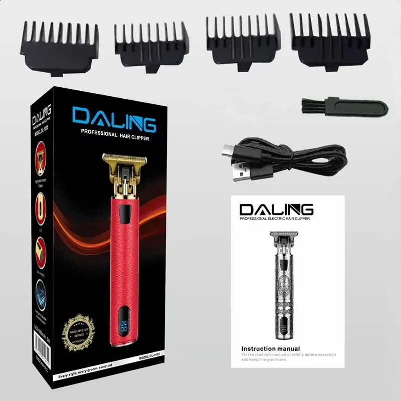 Corded Cordless Professional Hair Trimmer Metal Housing Beard Trimmer Electric Hair Clipper Finishing Rechargeable Hair Cutter 241224