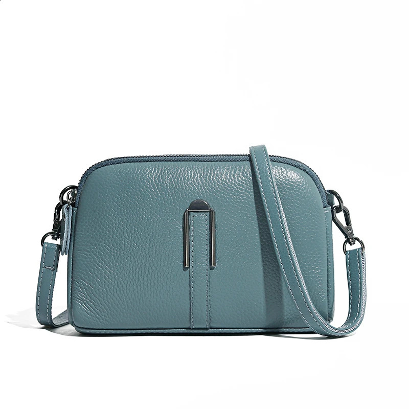 Genuine Leather Bag Womens Crossbody Bag for Woman Female Solid Color Clutch Phone Bags Shoulder Bag Messenger Bag Sac 250120
