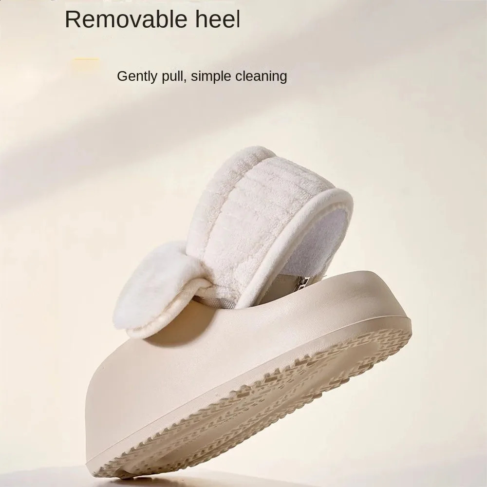 Indoor Plush Slippers Platform Shoes Soft Cotton Slippers Plush Furry Warm Cotton Slippers Home 241223