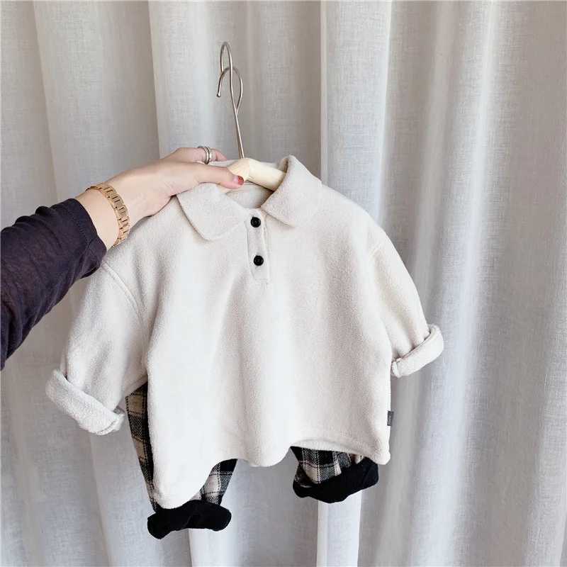 Baby girl boy shirt Berber wool baby warm sports shirt childrens T-shirt family clothes winter spring autumn 1-7Y W241223