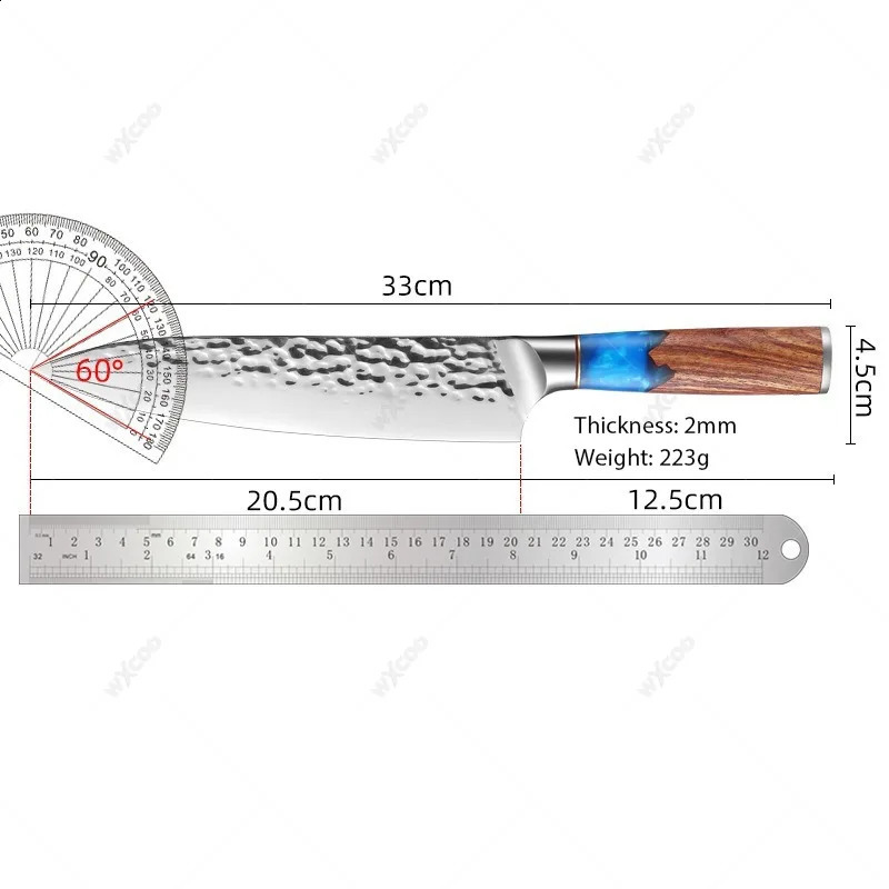 Hammer forged meat cutting knife Japanese knife professional chef knife stainless steel kitchen knife fish fillet knife with box 241224