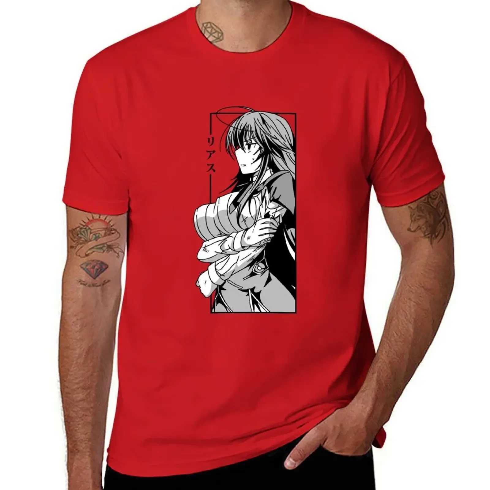 Rias Gremory Waifu plain plus size newly arrived heavyweight style top hot selling clothing round neck information street T-shirt W241223