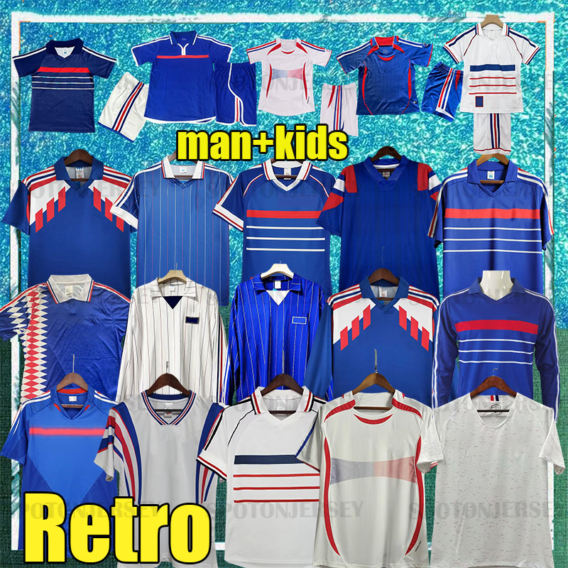 retro jersey French football kits shirts ZIDANE TREZEGUET DESCHAMPS HENRY Petit DJORKAEFF retro soccer jersey world cup