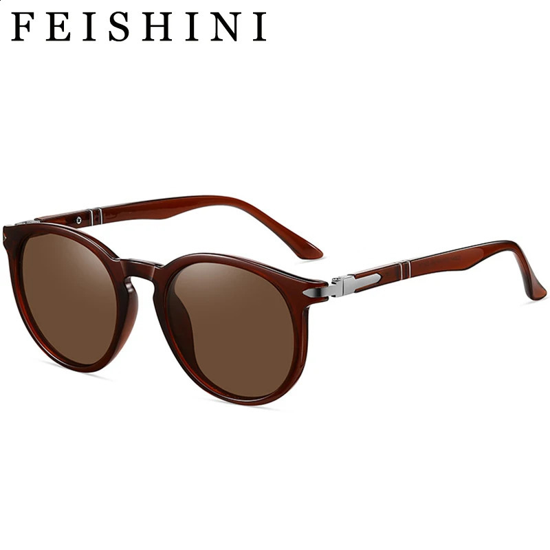 FEISHINI Gothic Steampunk Round Sunglasses Men Punk Goggle Fashion Sun Glasses Women Vintage Oculos Female Shades 241224