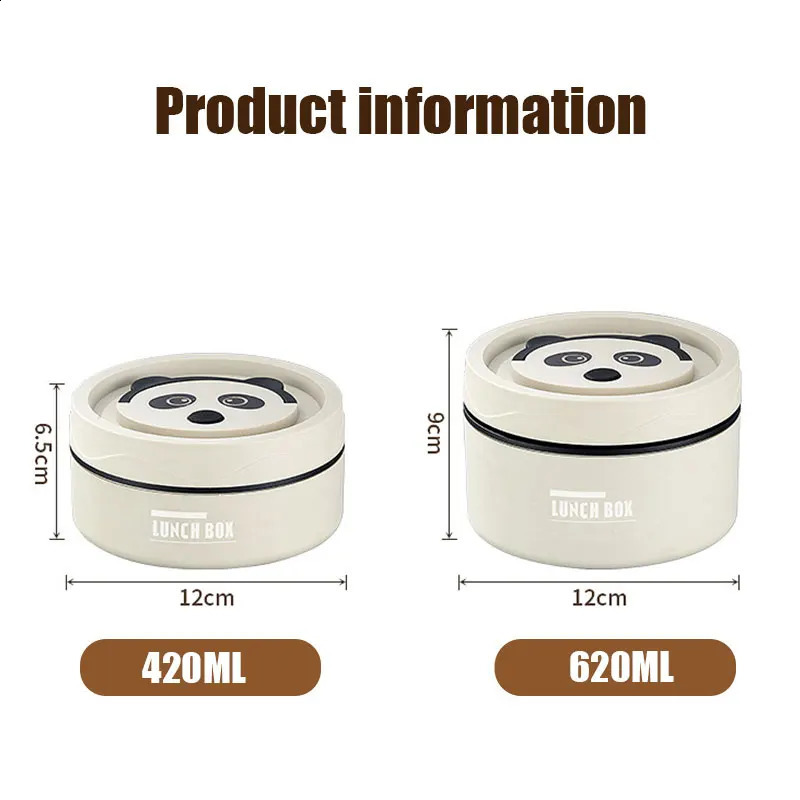 420ml/620ml Insulated Food Container for Kids Portable Keep Warm Bento Lunch Box Stainless Steel Wide Mouth Lunch Soup Thermos 241223
