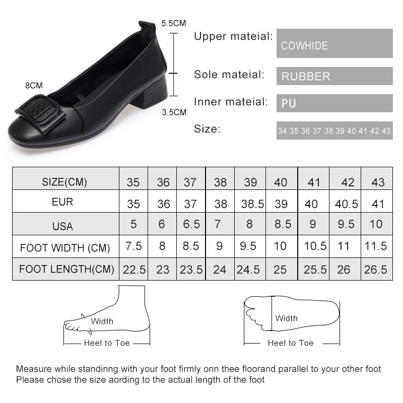 AIYUQI Women Daily Shoes Large Size Spring Shoes Women Round Toe Slip on Chunky Genuine Leather Women's Dress Shoes