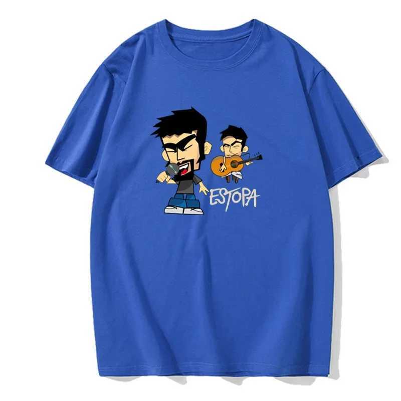Summer casual fashion mens Fun Estopa printed T-shirt simple short sleeved round neck European size cotton summer top W241223