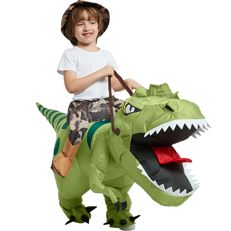 Animal Cartoon Riding T-Rex Inflatable Costume Nursery Kids Dinosaur Role Playing Game Adult Kids Chasing Game Birthday Gift