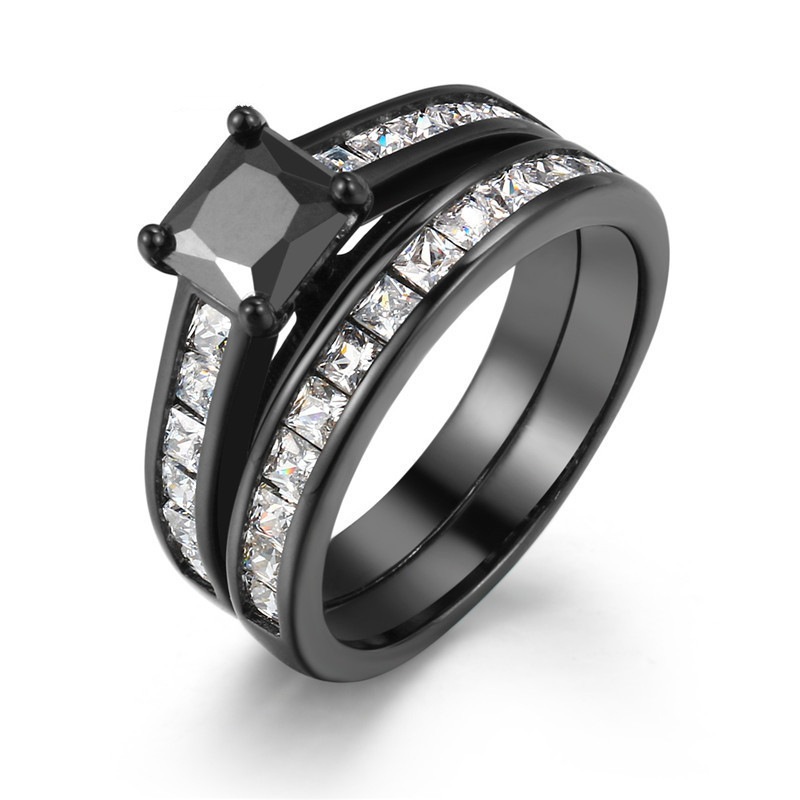 Princess cut Lab Diamond Promise Ring sets 925 Sterling Silver Party Wedding Rings for Women Bridal Fine Zircon Engagement Jewelry Gift