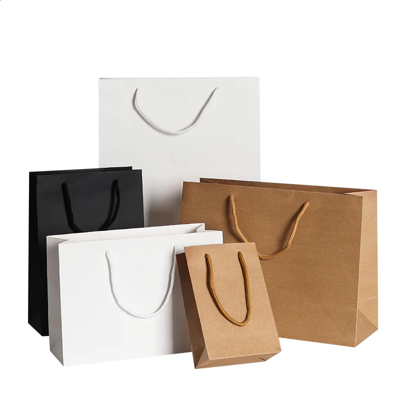 10PcsCustomized clothing handbag gift bag thickened kraft paper shopping packaging wholesale printing 241213