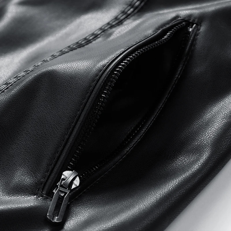 Leather jacket mens coat windproof oversized 6XL 7XL 8XL Plus size autumn motorcycle travel wool black zipper winter coat 241224
