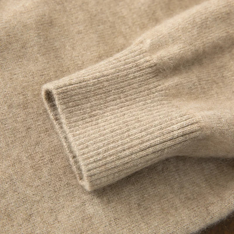 24 mens autumn and winter 100% pure wool cardigan sweater pocket solid color thick sweater cashmere knitted jacket 241223