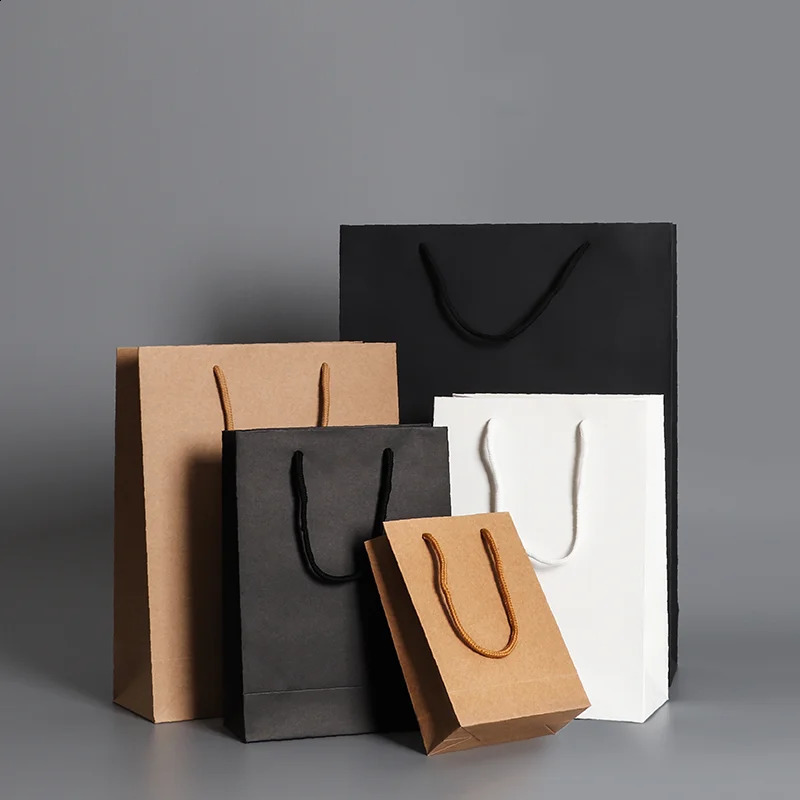 10PcsCustomized clothing handbag gift bag thickened kraft paper shopping packaging wholesale printing 241213