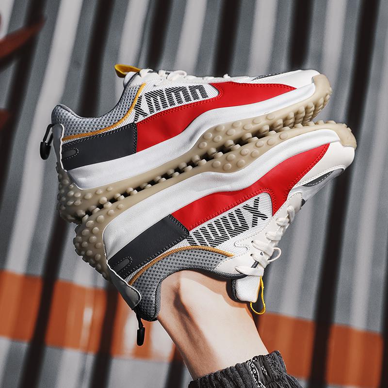 Men Sports Fashion Printing Chunky Shoes Korean Version Casual Style Triple Blue Red fashion