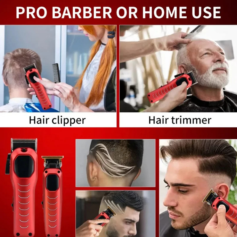 Combo Cordless Adjustable Hair Clipper Professional Adjustable Beard Hair Trimmer For Men Electric Haircut Machine Rechargeable 241224