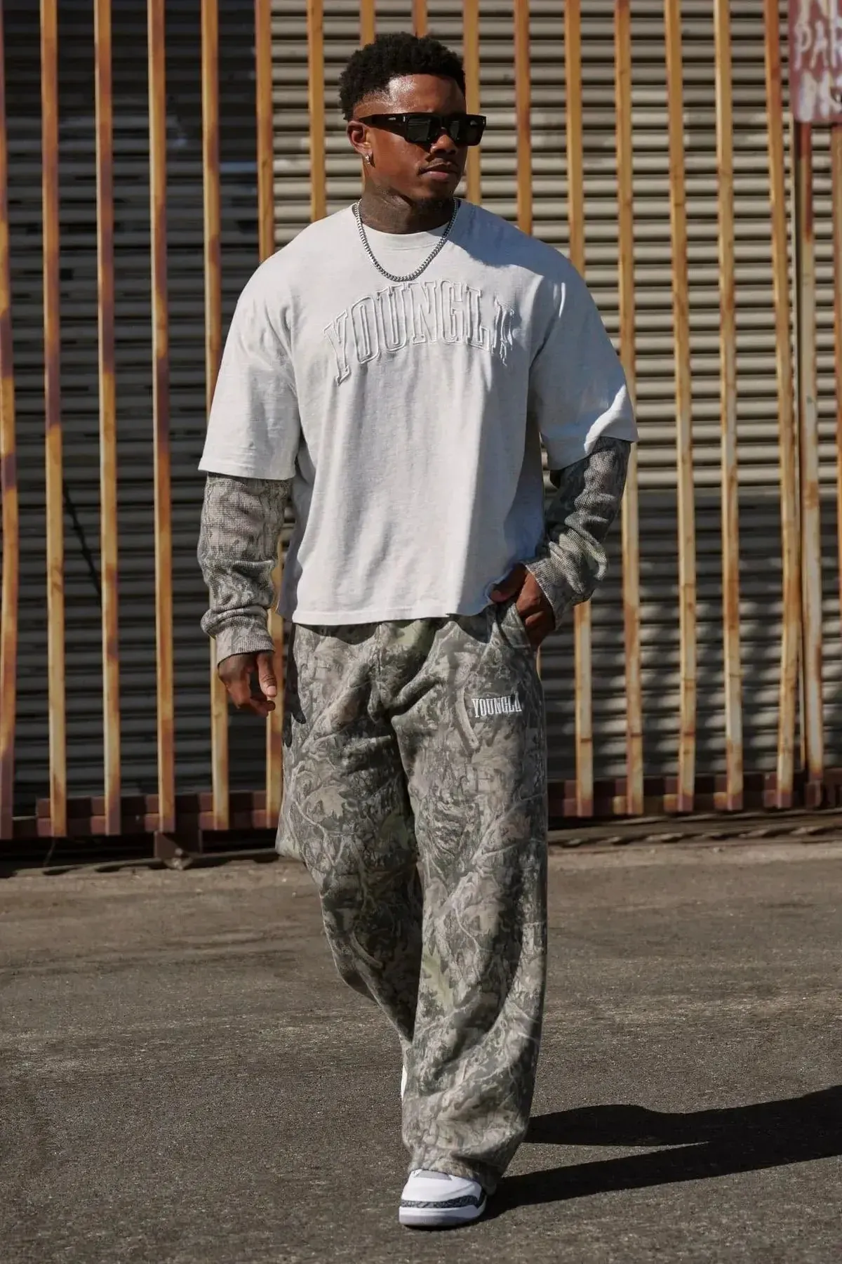 Fashion Casual Pants Digital Camo Printed Straight Leg Pants Sports Loose Wide Leg Pants