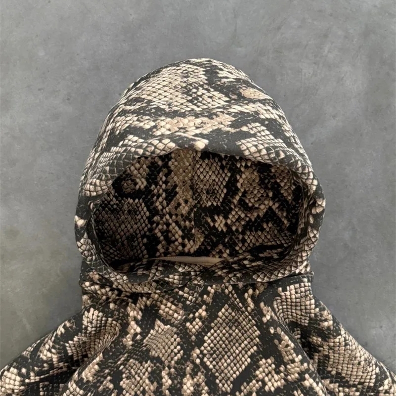 Streetwear Python Graphic Pullover Hoodie Harajuku Gothic Oversized Sweatshirt Y2K Mens Womens Retro Autumn Winter Clothing 241223
