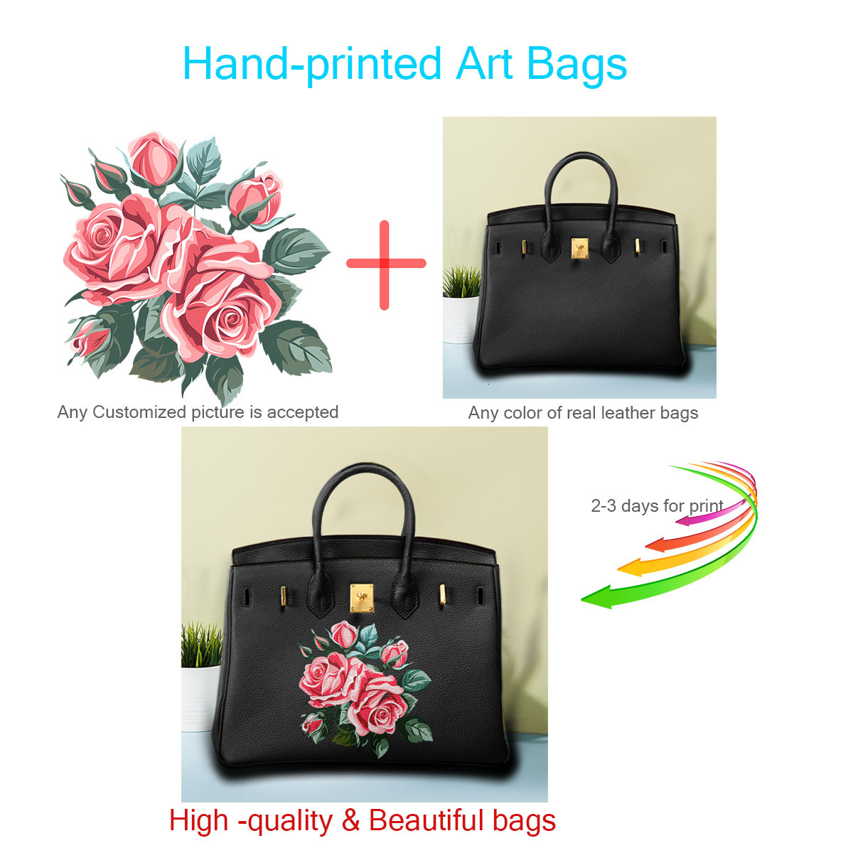 Shoulder Printed Handbags Trader Tote Bag For Women Handbag Popular Design 100% Genuine Leather Custom Picture