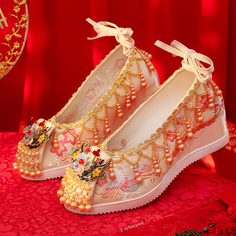 Rhie Pearl Design Suower Open Toe Sandals Retro New Wedding Bride High Heels New Sexy Summer Women Shoes