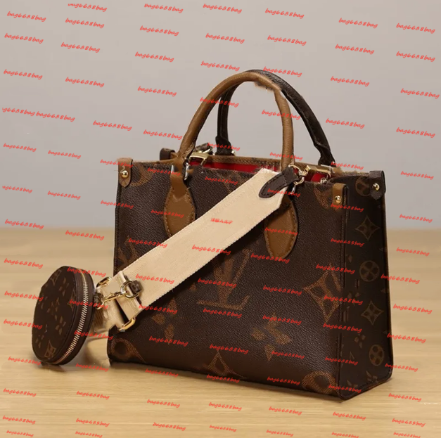 Women designers On The Go East West wallet PM weekend Reverse Canvas Tote Bag with Round Coin Wallet Designer Handbag Shoulder Bags