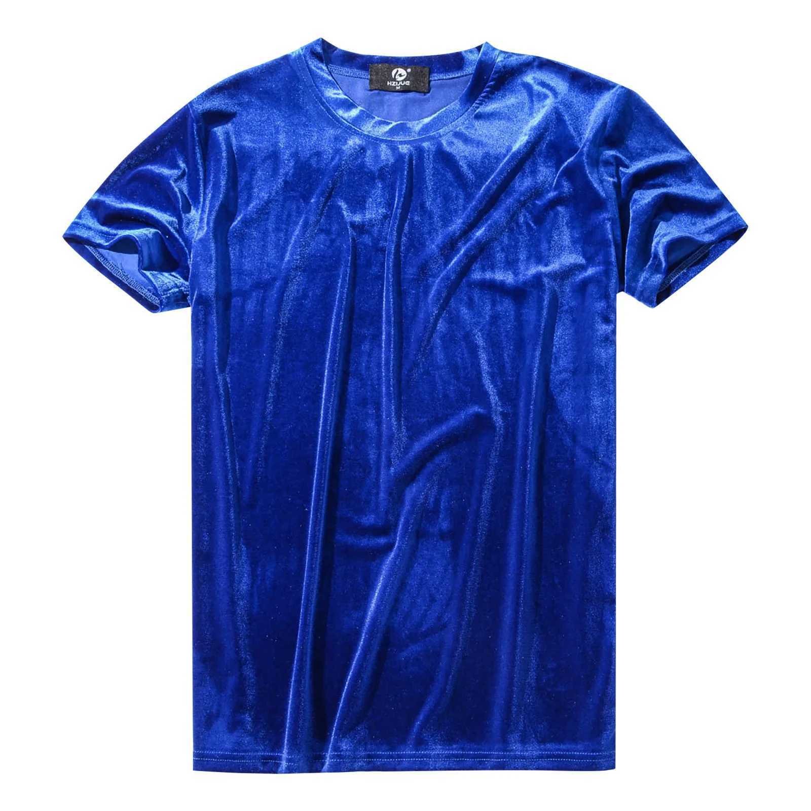 Velvet short sleeved T-shirt mens solid color slim flat T-shirt multi-color comfortable T-shirt mens T-shirt W241223