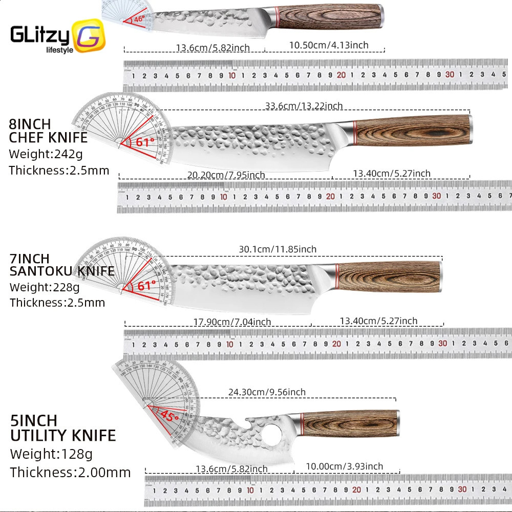 Kitchen knife stainless steel Japanese chefs knife Tang forging cutter butchers knife used for slicing cutting and cooking 241224