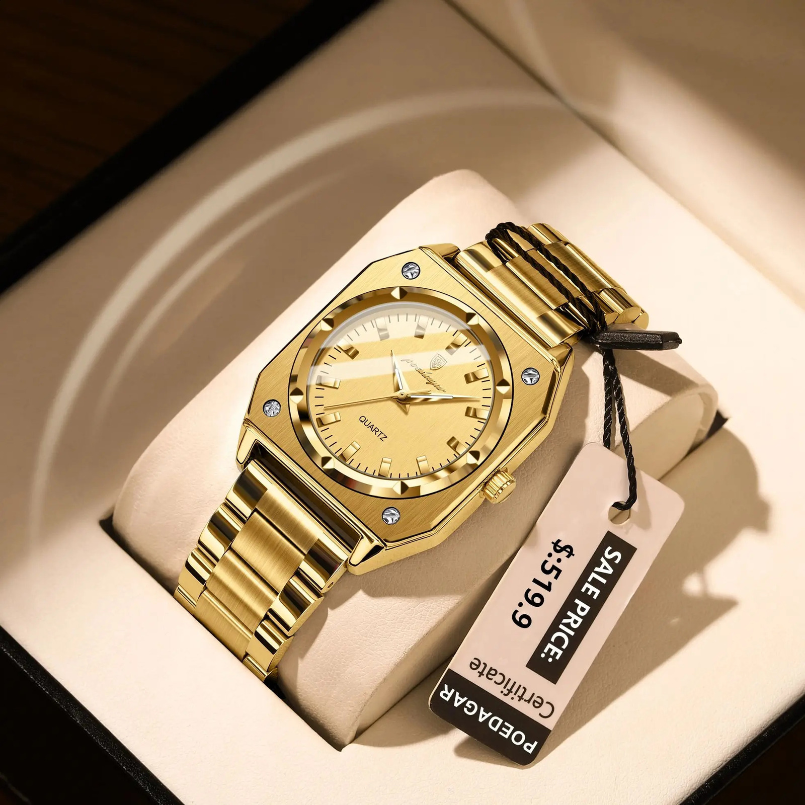 POEDAGAR Luxury Elegant Square Ladies Watch Waterproof Luminous for Woman Stainless Steel Quartz Womens Watches Relojbox 241220