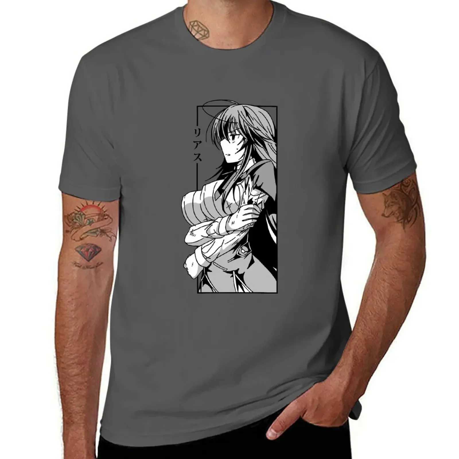 Rias Gremory Waifu plain plus size newly arrived heavyweight style top hot selling clothing round neck information street T-shirt W241223