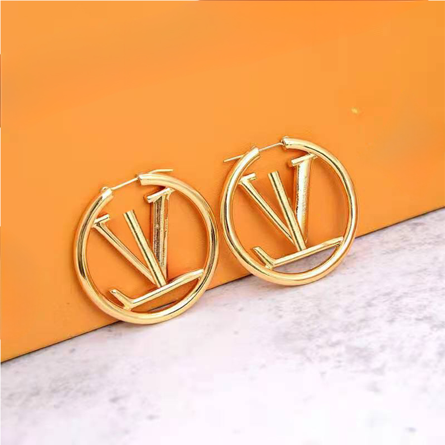 Designer Earrings for Woman Luxury Diameter 5cm 4cm 3cm Circle Simple Titanium Steel Gold Silver Hoop Earring Designer Jewelry Womens Fashion Gifts Letter Design