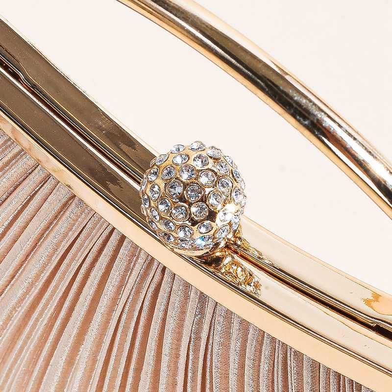 Pleated Handbag Clutch Bag Fashionable Dinner Bag High-end Diamond Embellished Dress Bag Master Bag Celebrity Cheongsam Bag 240920