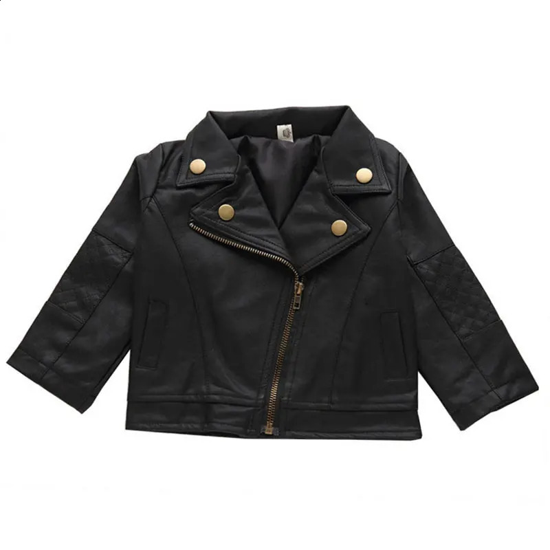 Spring autumn boys baby clothes outfit pu leather jacket outerwear for baby boys clothing short leather jacket coats 241223