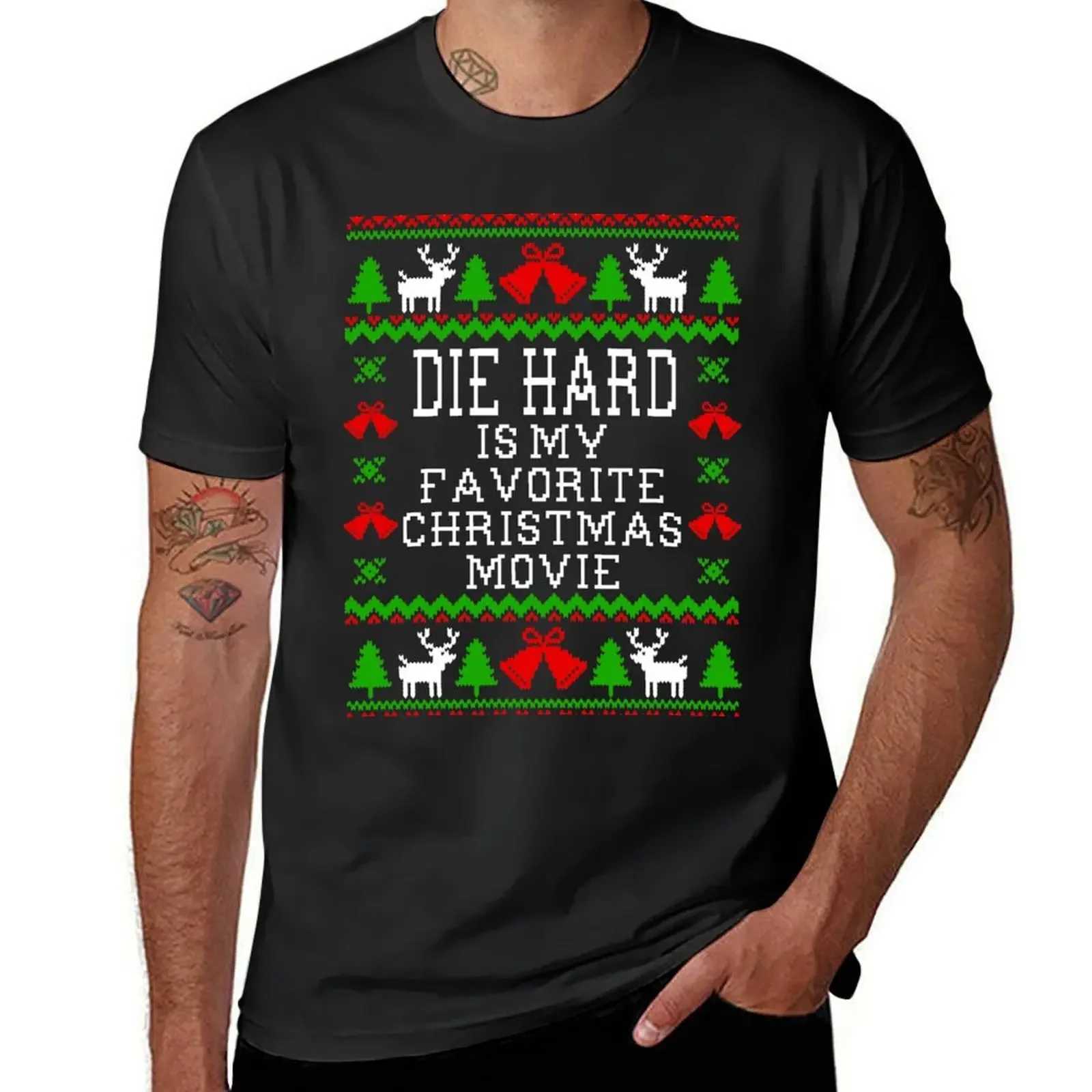 Die Hard is my favorite Christmas movie - Ugly Christmas sweater style T-shirt regular T-shirt mens T-shirt W241223