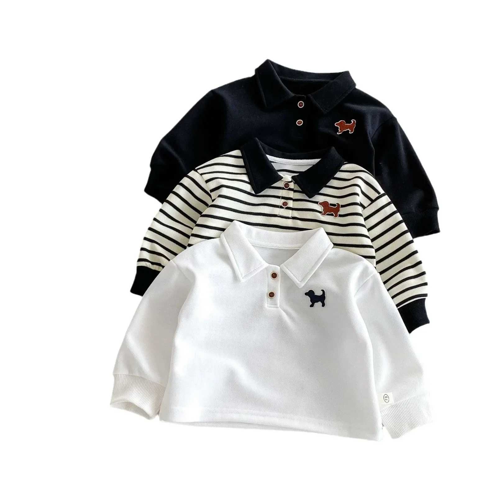 2024 Autumn New Fashion Clothing for Children Infants and Boys - Baby Long sleeved Polo Shirt Childrens Clothing 3M-5Y W241223