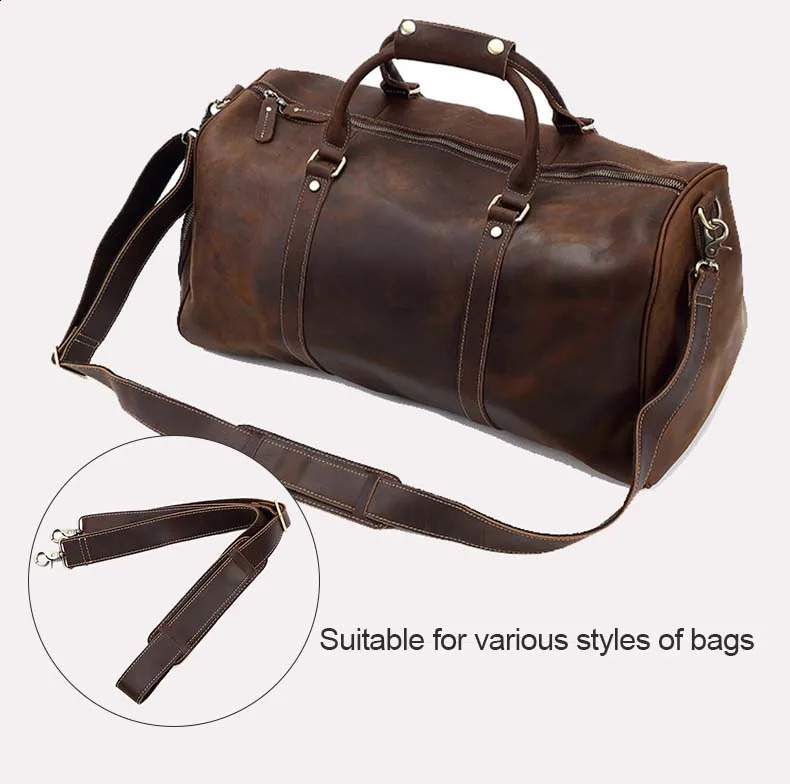 AIGUONIU Retro Adjustable Ten Font Retro Style Bag Hanger Leather Shoulder Strap Handbag 241223