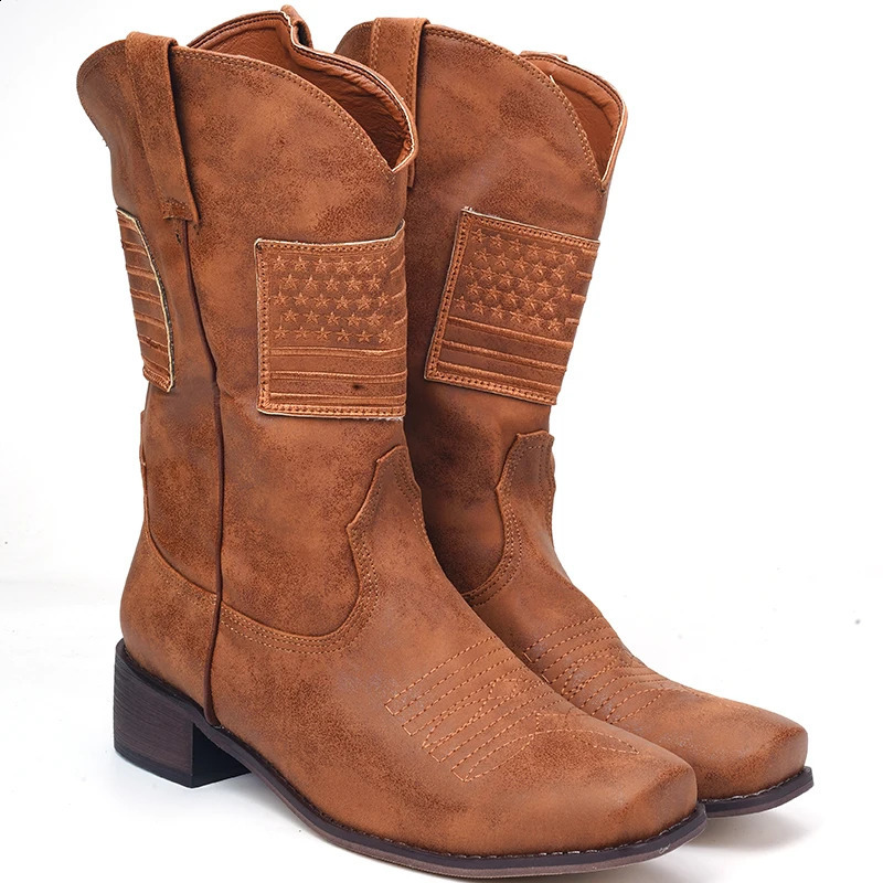 Mens leather without lipstick slider round buckle low heel casual shoes Mens winter outdoor cowboy boots Mens warm Zapatilla 241223