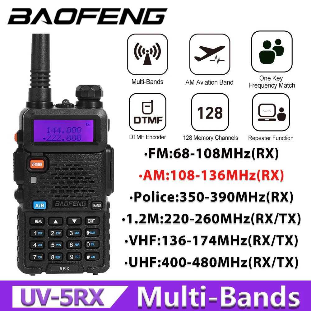 New Baofeng 5RX 5W Mti-Bands 136-174/220-260/400-520MHz 128 Channels DTMF Repeater 1800mAh handheld walkie talkie Z241223