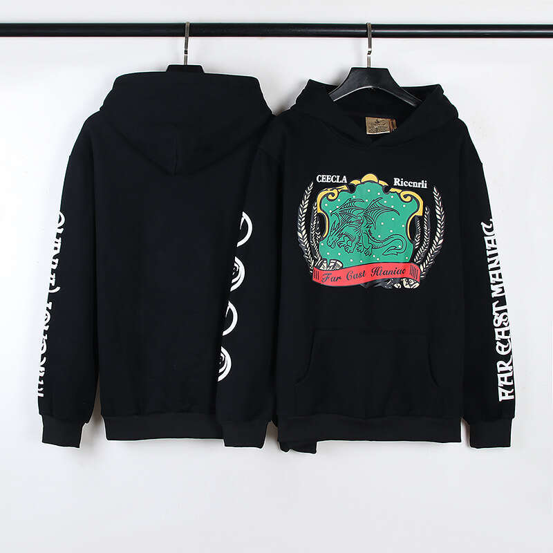 American high street CEx ric co branded brand vintage Kirin arm printed hooded sweatshirt for couples trendy