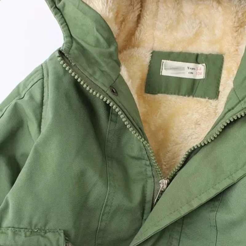 Winter Children Down Parkas 2-9Y European Style Boys Girls Warm Outerwear Color Green Blue Hooded Coats For Girls 241223