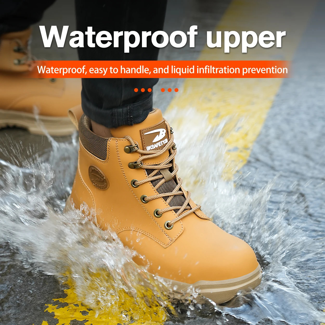 Top PU shockproof puncture resistant breathable and safe shoes 241223