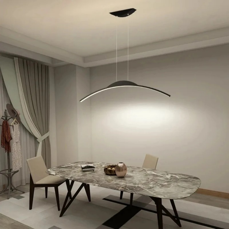 Modern LED Chandelier for Dining Room Kitchen Bar Living Room Bedroom Ceiling Pendant Lamp Black Simple Design Chandelier Light