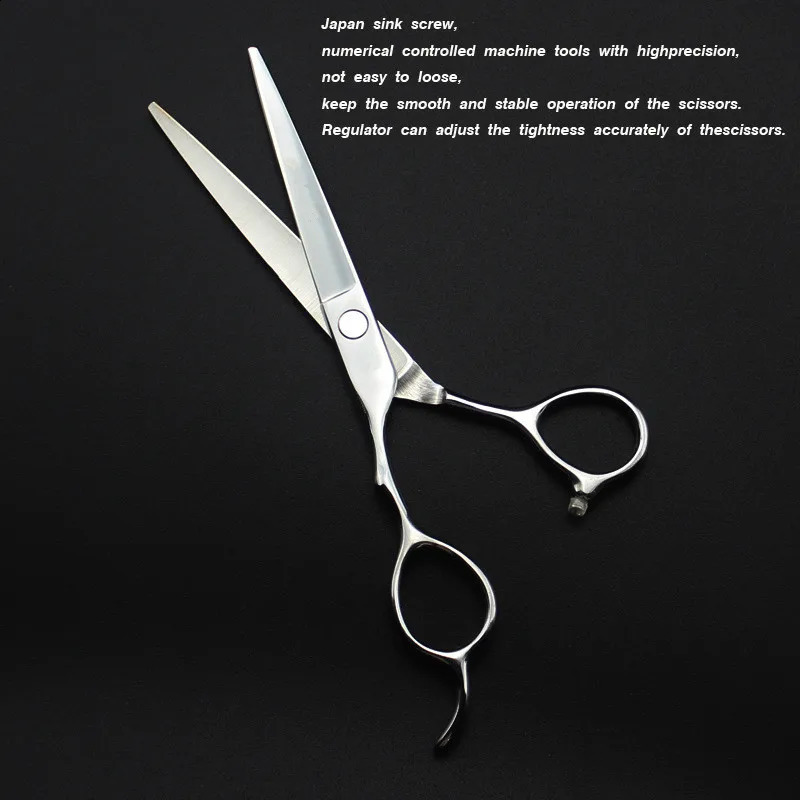professional Japan 440c left handed 5.5 6 silver cut hair scissors haircut thinning barber cutting shears hairdresser scissors 241224