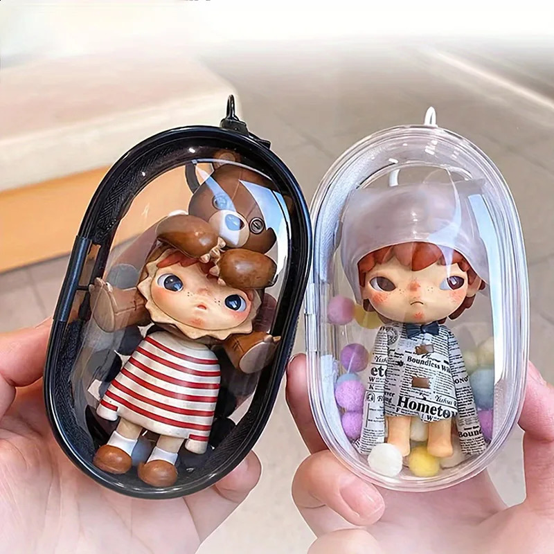Portable Mini Clear Zipper Storage Bag SpaceSaving Organizer for Earphones Chargers Versatile with Handy Keychain Loop 241213