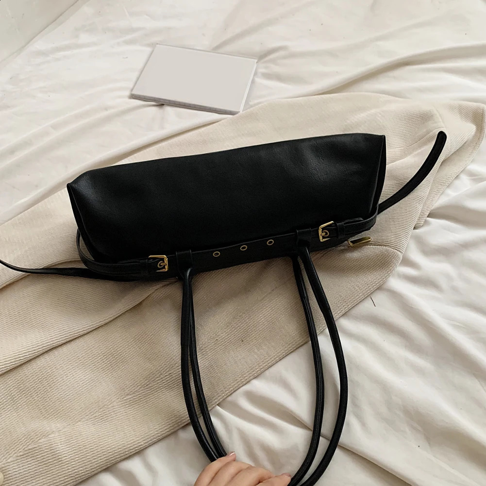 Boston Handbag for Women Solid Shoulder Bag PU Leather Casual Underarm Bag Retro Bag 250103